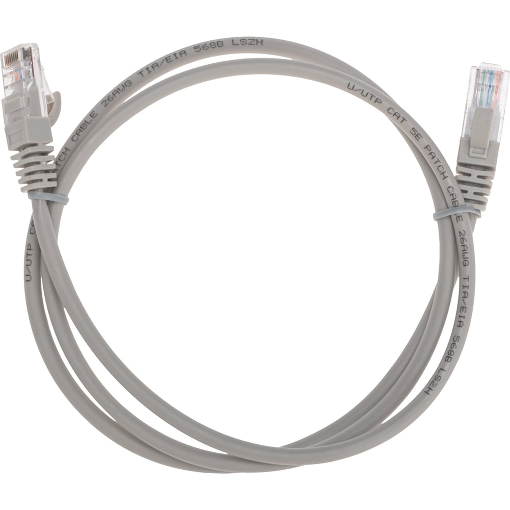 Изображение товара Патч-корд REXANT u/utp cat 5e 1м с разъемами RJ45 серый