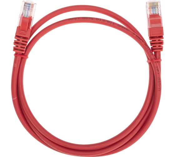 Изображение товара Патч-корд REXANT u/utp, cat 5e, rj45-rj45, 26awg, lszh, красный, 1м 02-0103-1