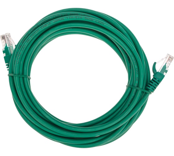 Изображение товара Патч-корд REXANT U/UTP, CAT 5e, RJ45-RJ45, 26AWG, LSZH, зеленый, 5 м 02-0106-5
