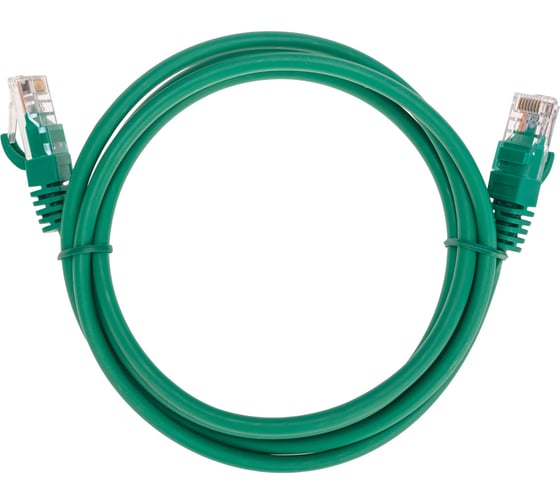 Изображение товара Патч-корд REXANT u/utp, cat 5e, rj45-rj45, 26awg, lszh, зеленый, 1,5м 02-0106-105