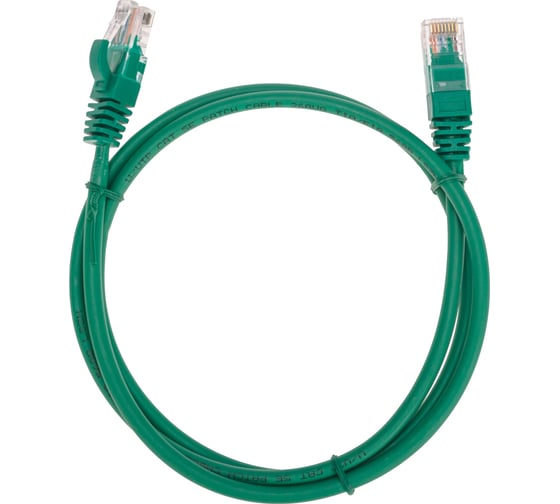 Изображение товара Патч-корд REXANT u/utp, cat 5e, rj45-rj45, 26awg, lszh, зеленый, 1м 02-0106-1