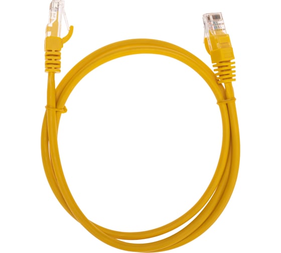 Изображение товара Патч-корд REXANT u/utp, cat 5e, rj45-rj45, 26awg, lszh, желтый, 1м 02-0105-1