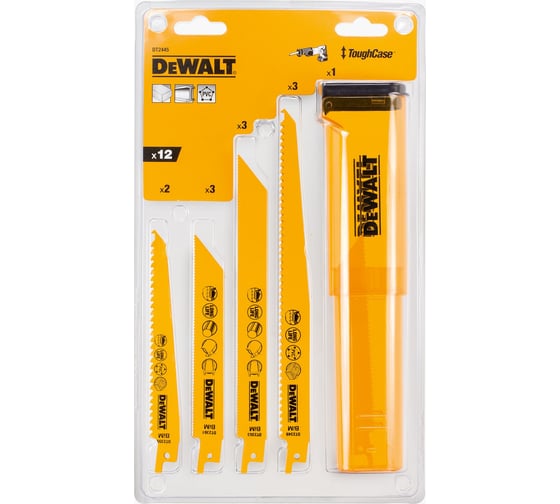 Изображение товара Набор полотен по металлу и дереву, 12 шт. DEWALT DT2445