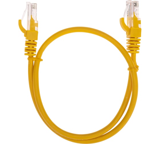 Изображение товара Патч-корд REXANT u/utp, cat 5e, rj45-rj45, 26awg, lszh, желтый, 0,5м 02-0105-05