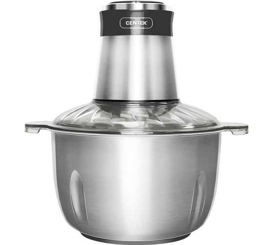 Изображение товара Чоппер Centek 350 Вт 2 скорости, чаша нержавеющая сталь, 2.5 л, 4 лезвия, резиновое основание CT-1399