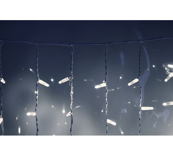 Изображение товара Занавес TEAMPROF 2x1.5 м облегченный, колпачок, БЕЛЫЙ, белый провод TPF-CS2х1.5-CW/W