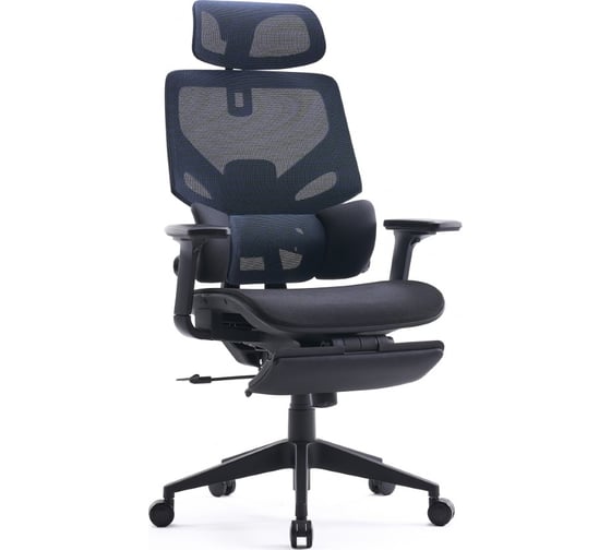 Изображение товара Кресло CACTUS CS-CHR-MC01-BLBK синий сиденье черный сетка/ткань с подголовником крестовина пластик 1884172