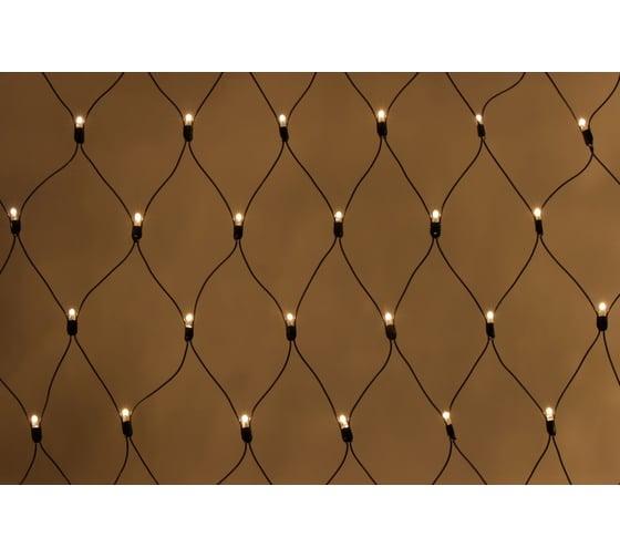 Изображение товара Сетка TEAMPROF 2x2 ТЁПЛЫЙ БЕЛЫЙ, чёрный провод TPF-N2х2-B/WW