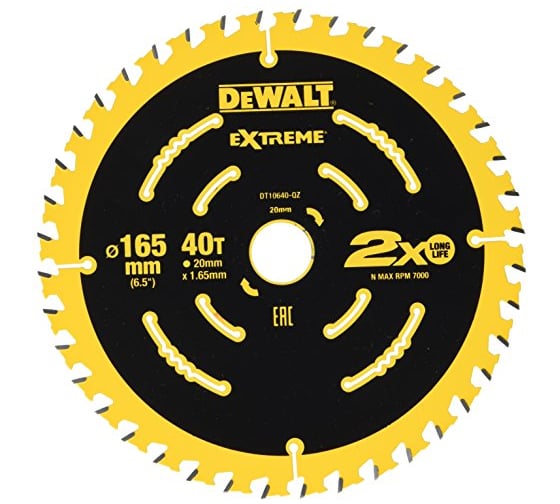 Изображение товара Пильный диск EXTREME 165/20, 40 зубьев DEWALT DT10640