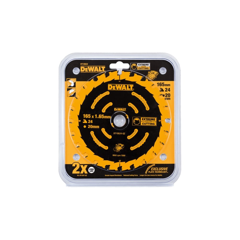 Изображение товара Пильный диск DEWALT EXTREME 165 мм 24 зуба для дерева DT10624