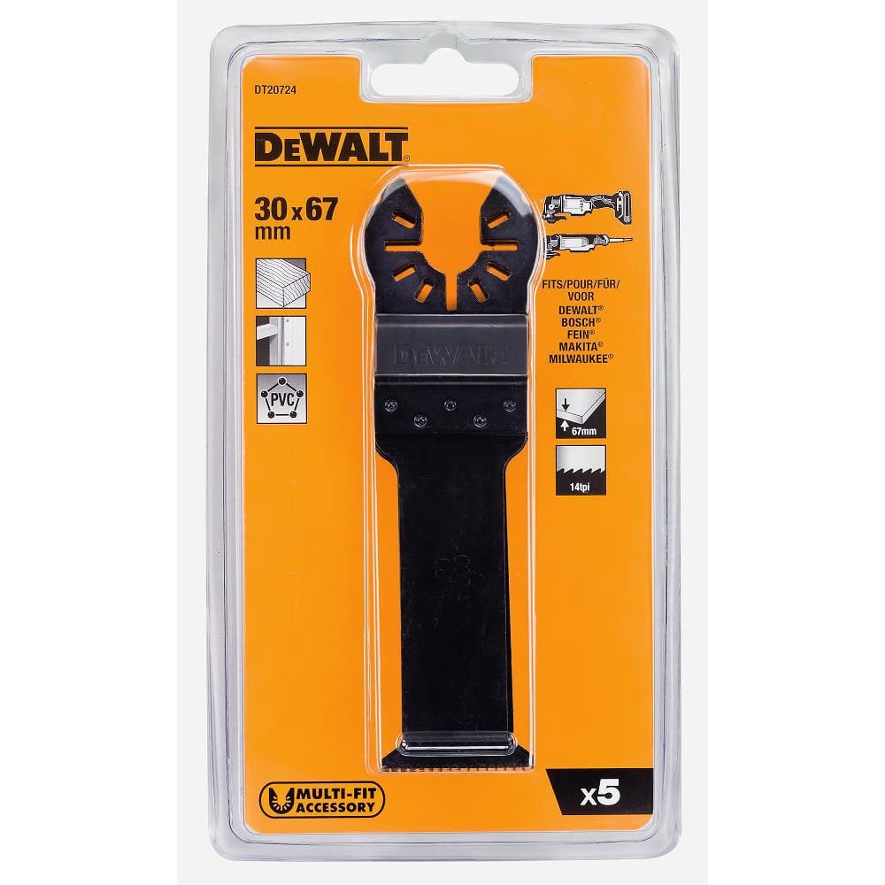 Полотно пильное погружное 30x67 мм, 5 шт. DEWALT DT20724