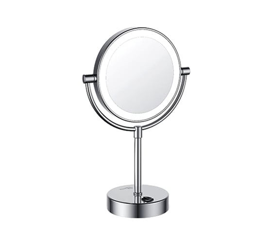 Изображение товара Двухстороннее зеркало с LED-подсветкой (стандартное и с 3-х кратным увеличением) WasserKRAFT K-1005