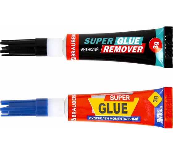 Изображение товара Клей BRAUBERG моментальный суперклей, 5 шт. по 3 г + Антиклей в подарок, Extra 608107