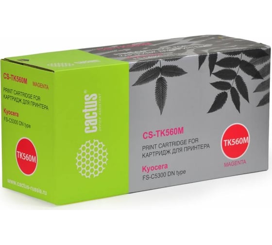 Изображение товара Лазерный картридж CACTUS CS-TK560M TK-560 пурпурный 10000 страниц для Kyocera FS-C5300DN 884836