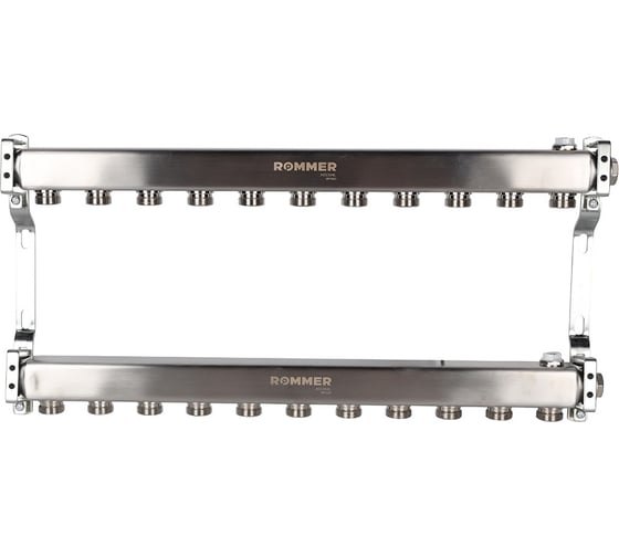 Изображение товара Коллектор из нержавеющей стали для радиаторной разводки ROMMER 11 вых Rms-4401-000011 RG0091LAN1BK9O