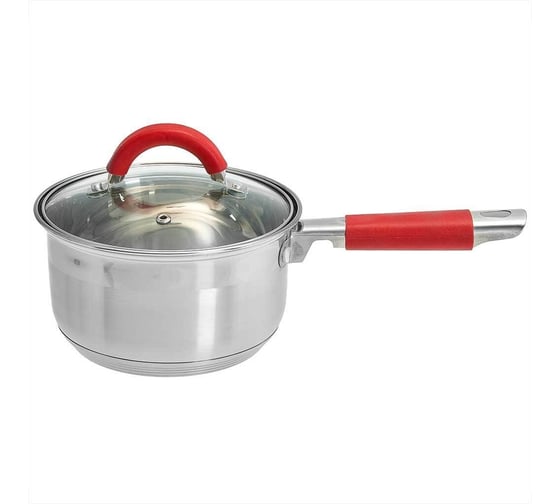 Изображение товара Ковш Webber BE-345/2 2.1 л, со стеклянной крышкой, 16х9,5 см, нержавеющая сталь, капсульное индукционное дно 6 Р1-00010162