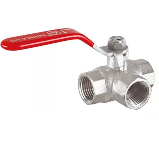 Изображение товара Шаровой кран DOUBLE-LIN double lin трехходовой Т-обр. затвор вр-вр-вр 3/4" рычаг LL1280 3/4"