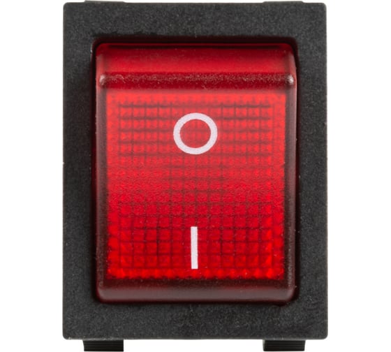 Изображение товара Клавишный выключатель REXANT 250v 30а (4с) on-off красный с подсветкой (rwb-502) 10 шт.  36-2346