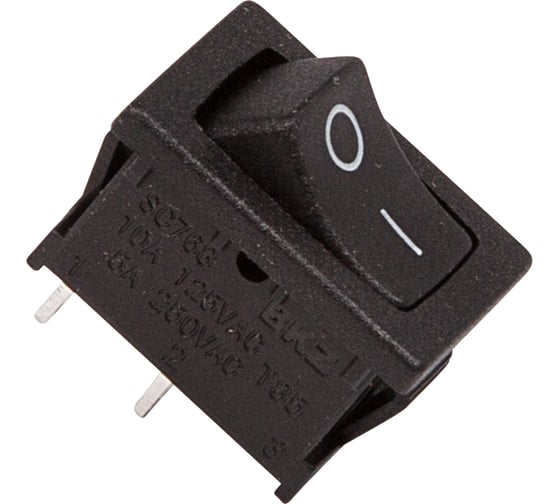 Изображение товара Клавишный выключатель REXANT 250v 6а (2с) on-off черный mini (rwb-201, sc-768) 36-2110