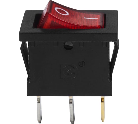 Изображение товара Клавишный выключатель REXANT 24v 15а (3с) on-off красный с подсветкой mini 36-2165