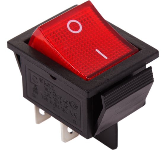 Изображение товара Клавишный выключатель REXANT 250v 20а (4с) on-off красный с подсветкой (rwb-502, sc-767, irs-201-1) 10 шт 36-2340