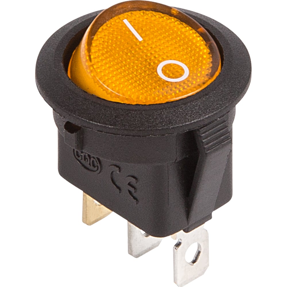 Клавишный круглый выключатель 12v 20а (3с) on-off желтый с подсветкой (rwb-214) REXANT клавишный круглый выключатель rexant