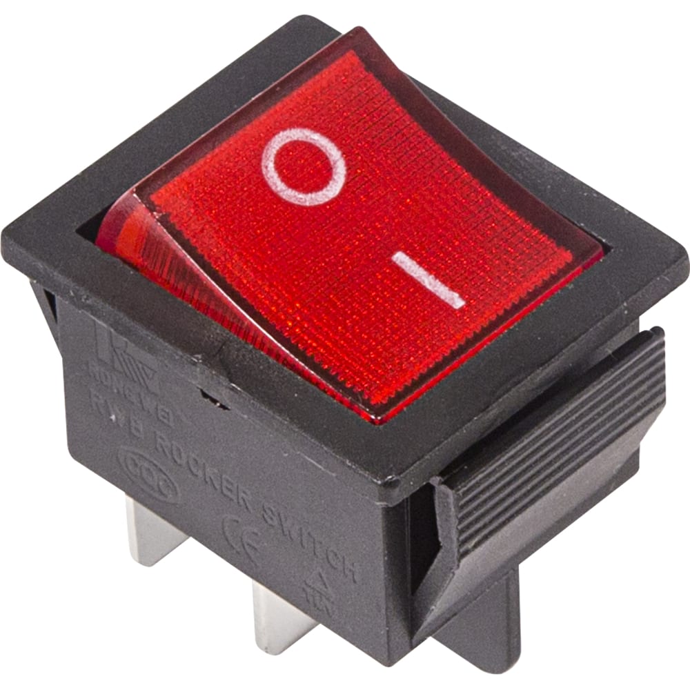 Клавишный выключатель REXANT выключатель клавишный с подсветкой одинарный красный