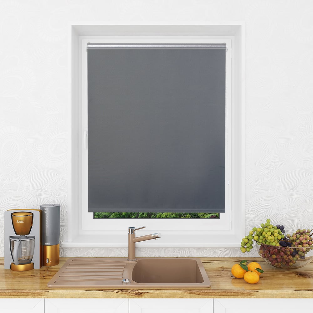 Изображение товара Рулонная штора LM DECOR blackout lm 68-10 тёмно-серый 100x160 см