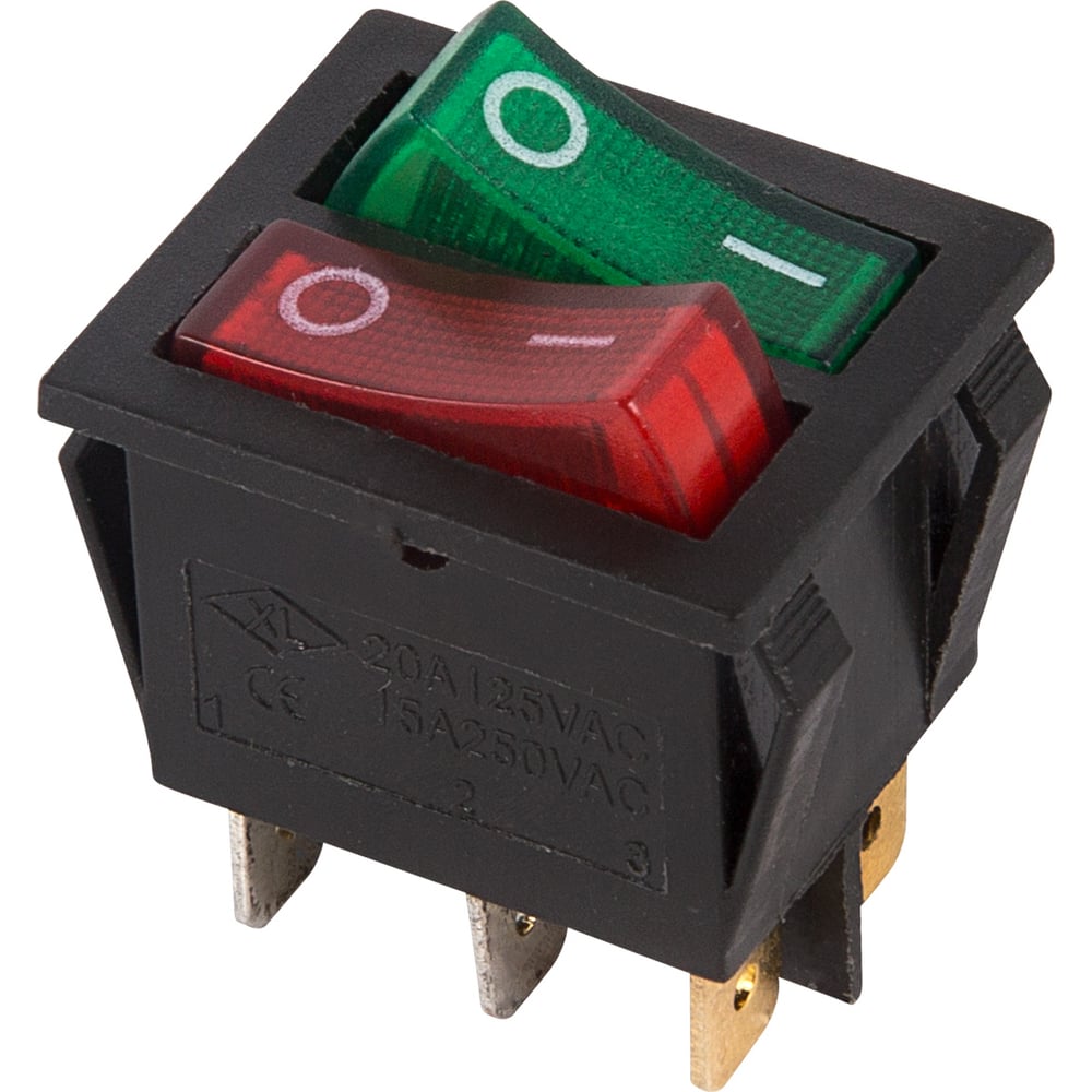 Клавишный выключатель REXANT подсветка контурная 3 м свет зелёный