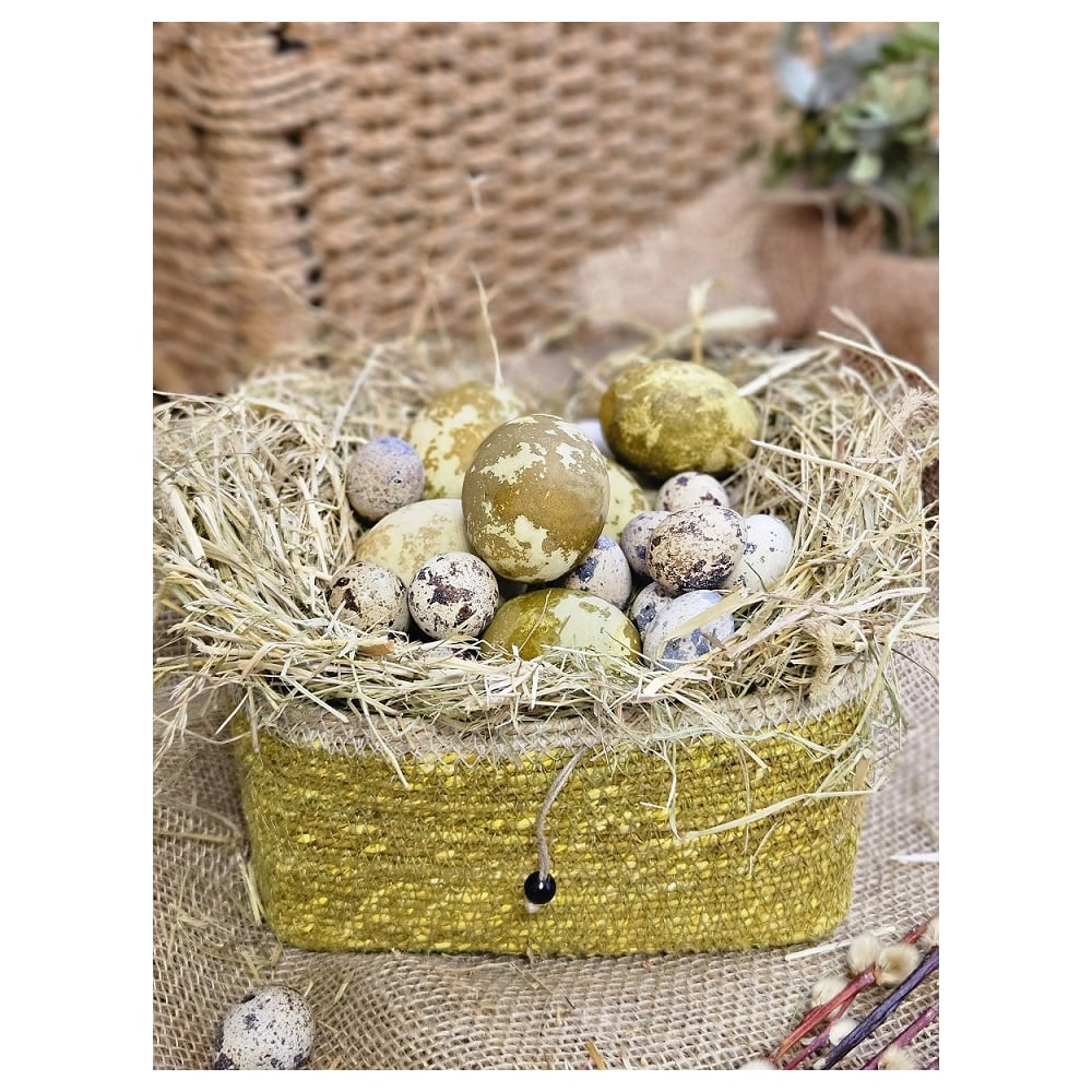 Изображение товара Декоративная плетеная корзина Covali джут SB-3918 зелёная