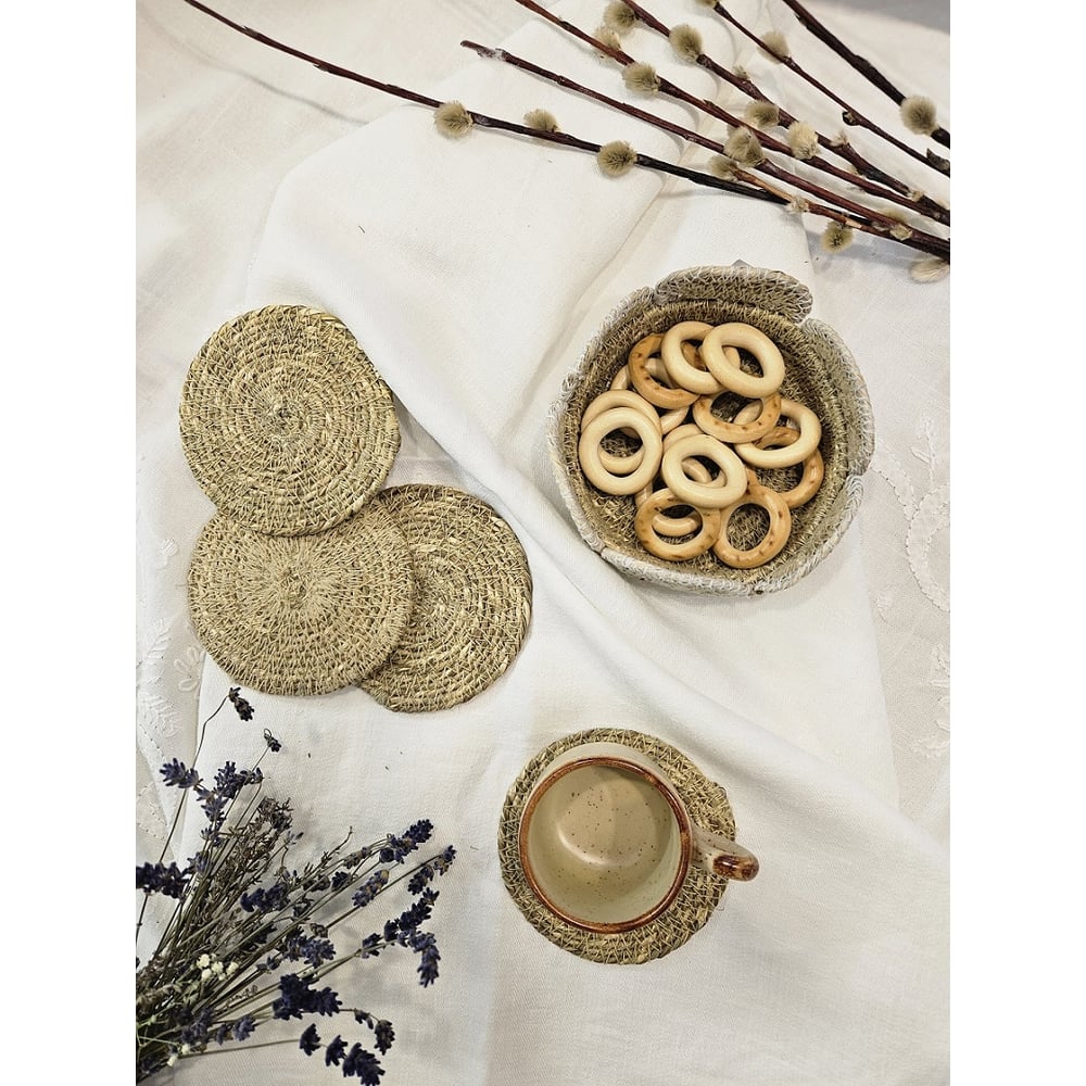 Изображение товара Набор подставок под чашки Covali джут SB-3747