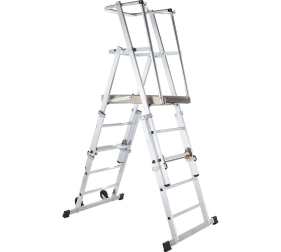 Изображение товара Телескопическая лестница-платформа Zarges ЦАП 5 ступеней 41325