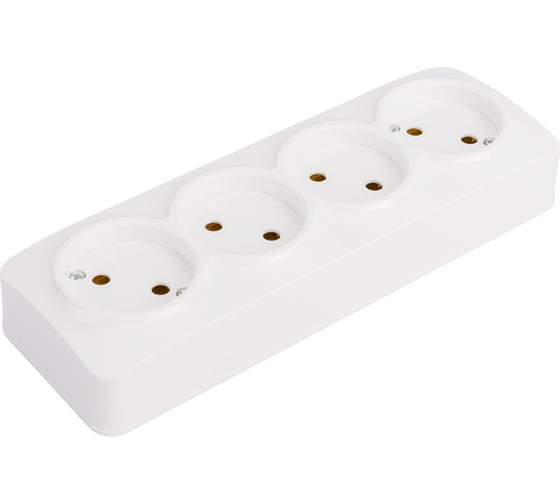 Изображение товара Четырехместная розетка IONICH б/з, о/у, 16А, 220В, белая еврослот 1446