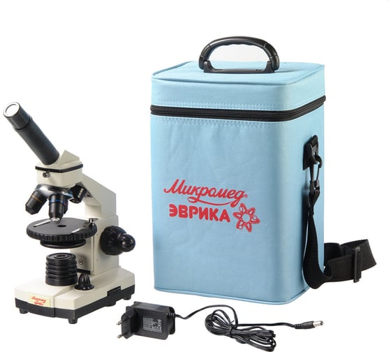 Изображение товара Школьный микроскоп Микромед Эврика 40х-1280х в текстильном кейсе 22831