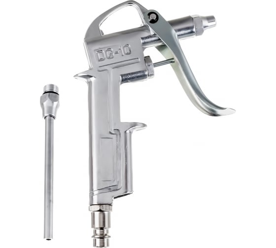 Изображение товара Продувочный металлический пистолет с набором аксессуаров Pegas pneumatic длина носика: 20 мм, 80мм 5108