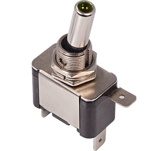 Изображение товара Тумблер REXANT 12v 20а (3c) on-off однополюсный с зеленой led подсветкой (asw-07d) 36-4333