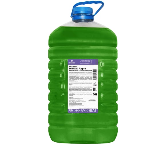 Изображение товара Жидкое гель-мыло PROSEPT Diona Apple E с ароматом яблока ПЭТ 5 л 141-5/5