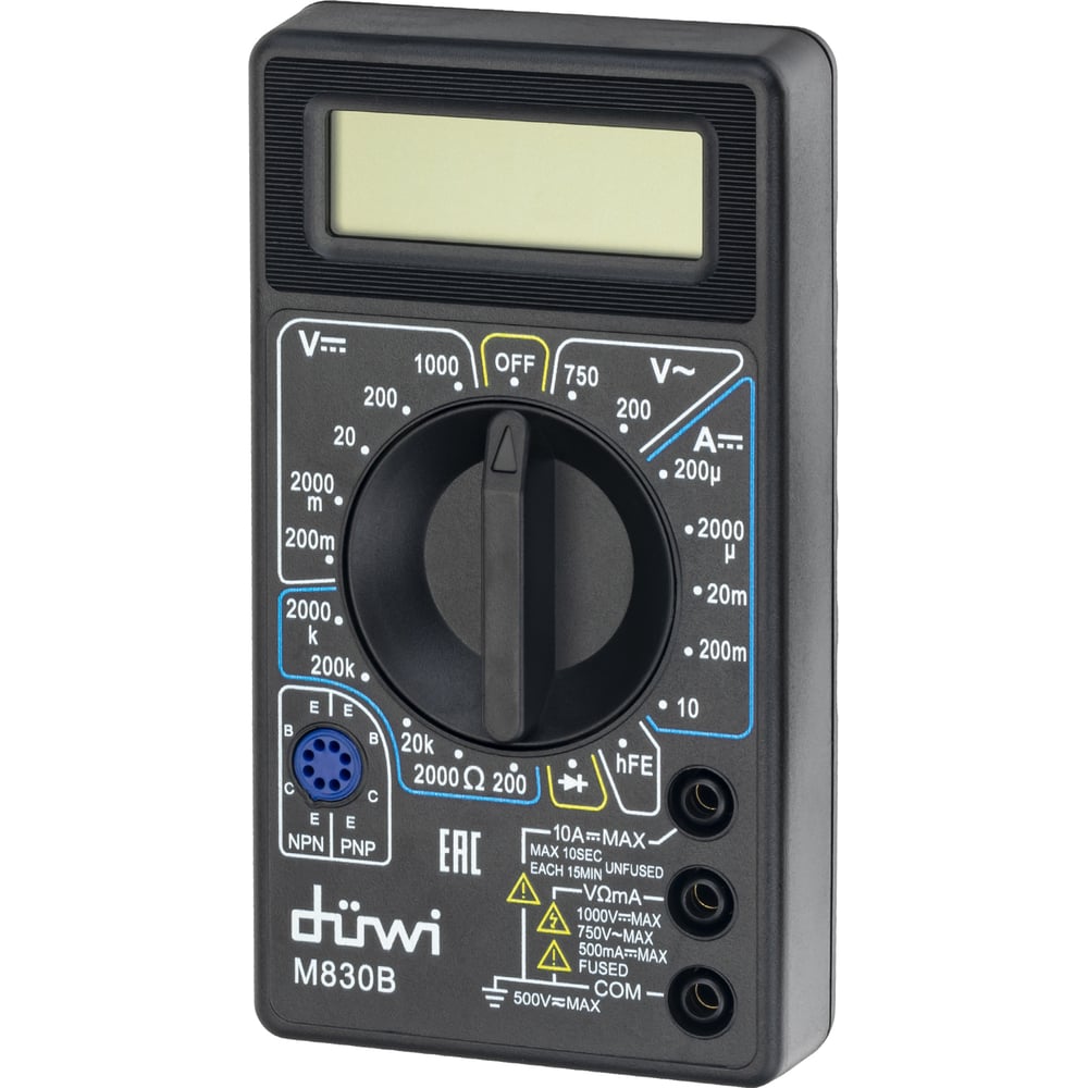 Изображение товара Цифровой мультиметр duwi M830B PROFI 26043 для точных измерений сети