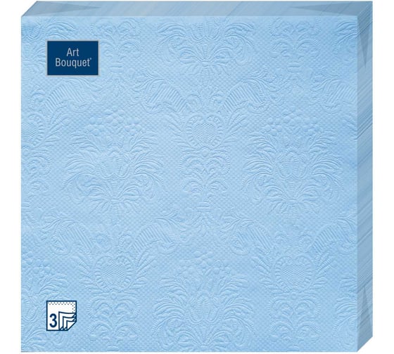 Изображение товара Бумажные салфетки EUROHOUSE 33x33 см, 3-слойные, Джинсовый синий Барокко 16 шт 57221