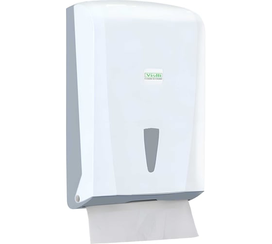 Изображение товара Диспенсер для бумажных полотенец VIALLI V-сложения, на 600 листов, белый K41