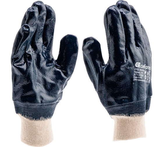 Изображение товара Трикотажные перчатки с обливом из бутадиен-нитрильного каучука СИБРТЕХ манжет, L 67831