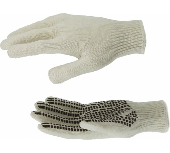 Изображение товара Трикотажные перчатки СИБРТЕХ, рисунок ПВХ гель, Протектор, оверлок, 67778