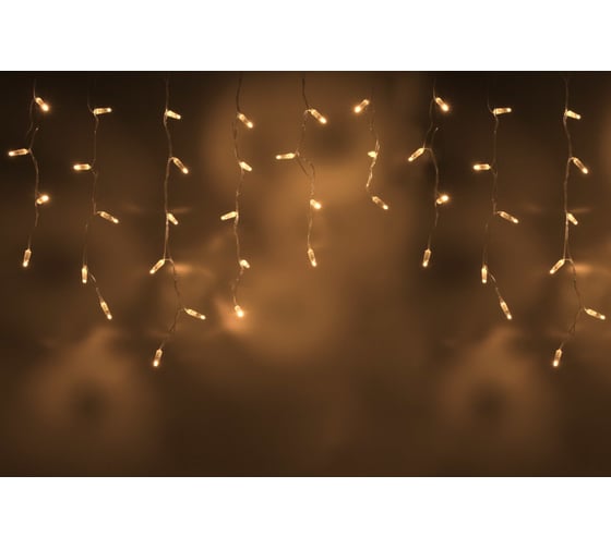 Изображение товара Гирлянда TEAMPROF Бахрома 3x0.6 м, колпачок, теплый белый, прозрачный провод TPF-i3х0.6-CT/WW