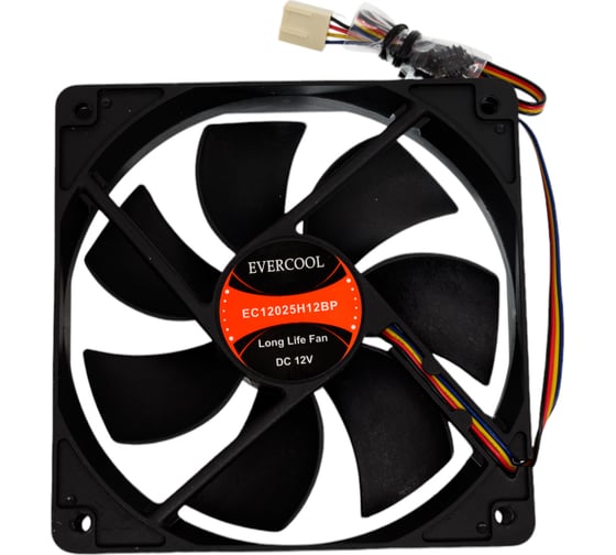 Изображение товара Вентилятор охлаждения EVERCOOL осевой, 120x120x25 12b pwm EC12025H12BP 2015932593