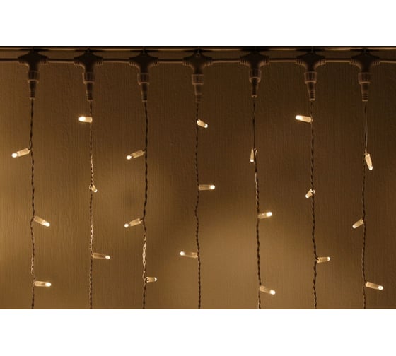 Изображение товара Гирлянда TEAMPROF Занавес 2x9 м, колпачок, теплый белый, белый провод TPF-C2х9-CW/WW