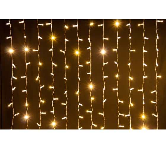 Изображение товара Гирлянда TEAMPROF Занавес 2x2 м, колпачок, теплый белый, прозрачный провод TPF-C2х2-CT/WW