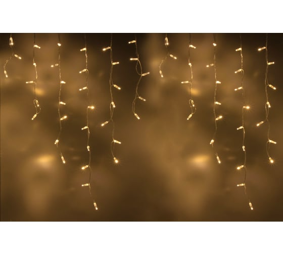 Изображение товара Гирлянда TEAMPROF Бахрома 3x0.9 м, колпачок, теплый белый, прозрачный провод TPF-i3х0.9-CT/WW