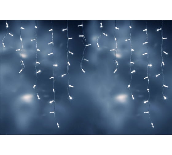 Изображение товара Гирлянда TEAMPROF Бахрома 3x0.9 м, колпачок, белый, прозрачный провод TPF-i3х0.9-CT/W