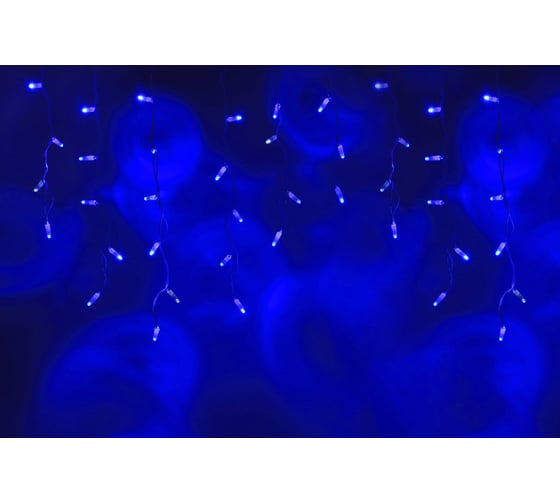 Изображение товара Гирлянда TEAMPROF Бахрома 3x0.6 м, флэш, колпачок, синий, белый провод TPF-i3х0.6F-CW/B