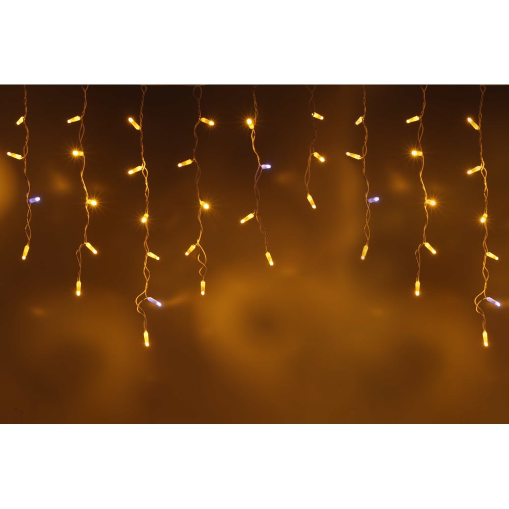 Изображение товара Гирлянда TEAMPROF Бахрома 3x0.6 м желтая светодиодная с флэш-эффектом